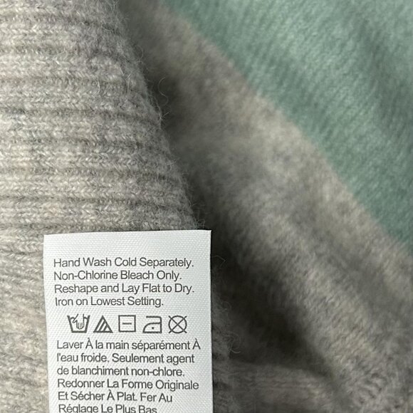 J Crew Sweater Womens M Gray Green Striped Turtleneck Supersoft Alpaca Wool - Picture 10 of 15